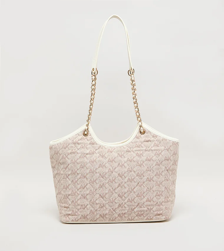 آن كلاين حقيبة كتف آن كلاين بنقش شعار من البولي يوريثان